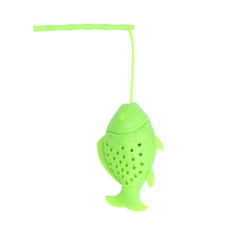 Fish Silicone Tea Strainer Loose Tea Leaf Infuser Spice Herbal Strainer Diffuser Random Color QP2
