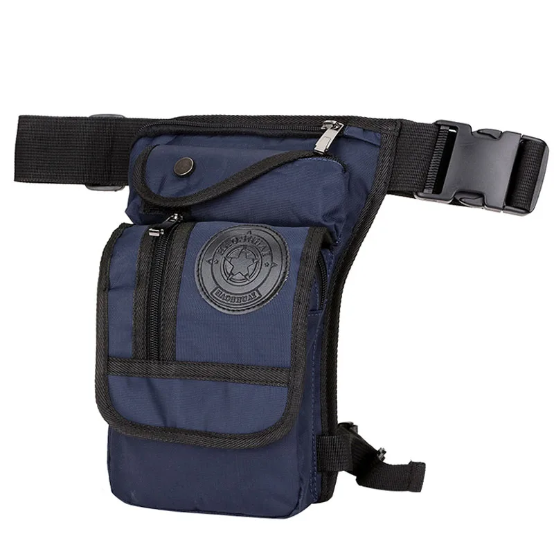 Мужская водонепроницаемая нейлоновая сумка с заниженной талией, поясная сумка, поясная сумка на бедро, Повседневная сумка на плечо в стиле милитари, сумка для езды на мотоцикле - Цвет: Navy Nylon