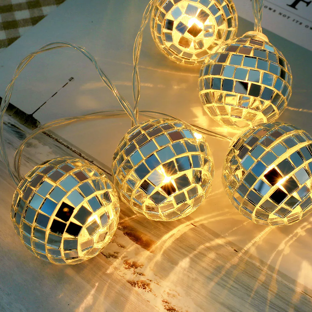 ISHOWTIENDA 10 Fairy Lights Waterproof LED Ball String LED String Light Christmas Wedding Decoration for Outdoor Lighting#704Y45