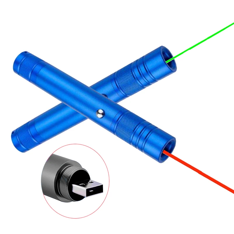 Зеленая лазерная ручка USB перезаряжаемая Lazer Высокая мощность 532нм/650нм