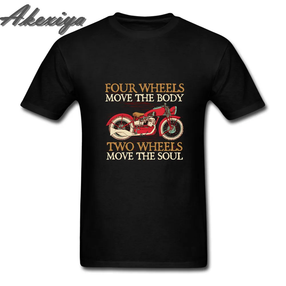 2019 New Motorcycle Two Wheels Move The Soul 100% Cotton O Neck T Shirt Vintage Fitness Clothing tee tshirt homme Funny Shirts | Мужская