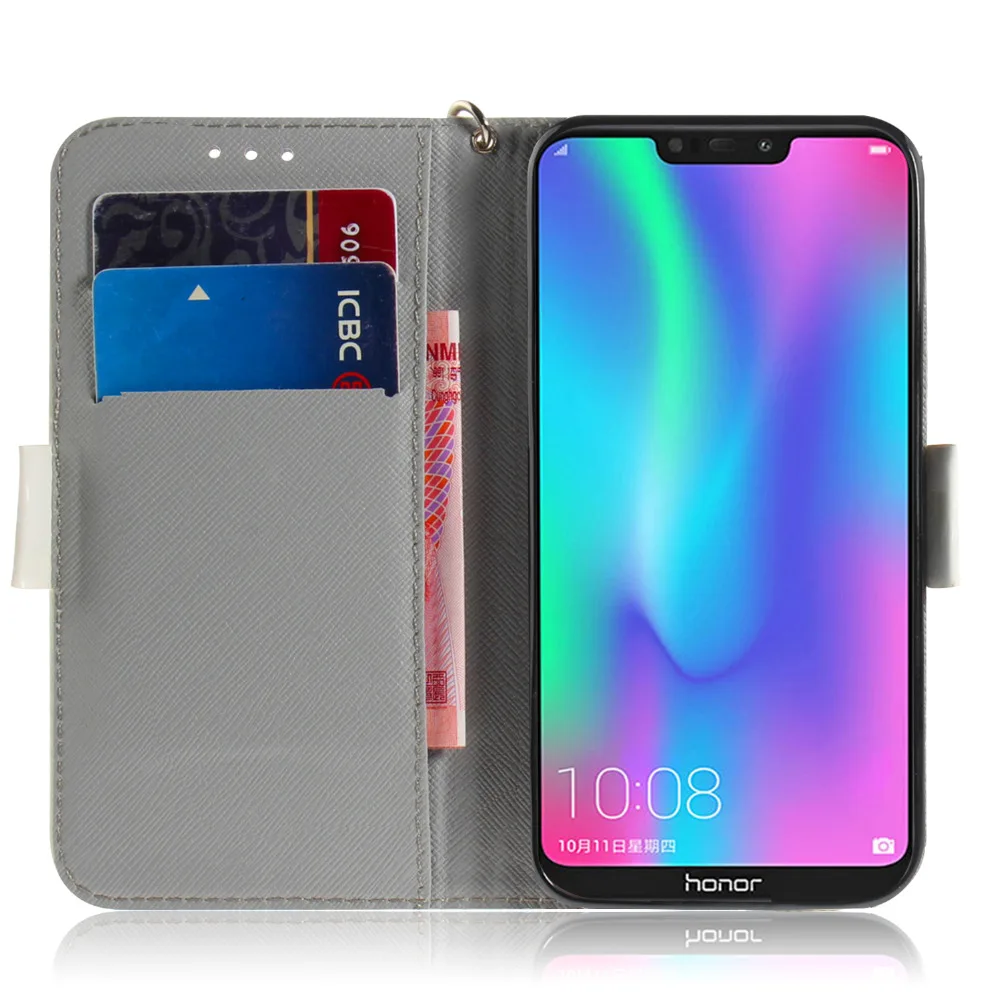 Кожаные чехлы книжки для телефонов Huawei Honor 8X 8C 9i On Mate 20 Lite Pro Y5 2018 Y9 2019 Nova 3 3i 3D