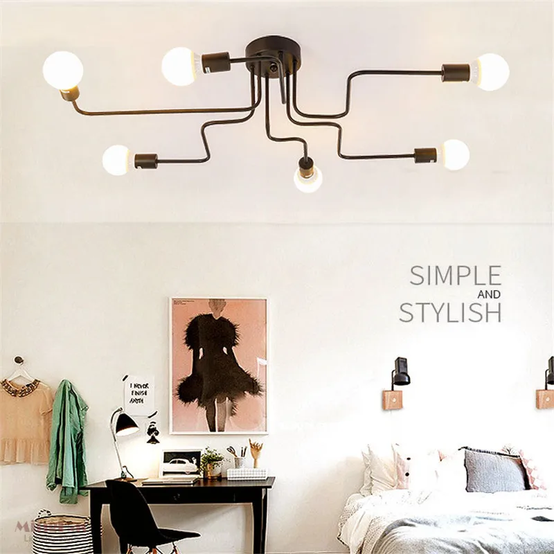 4-6-8-Heads-Multiple-Rod-Wrought-Iron-Ceiling-Light-Retro-Industrial-Loft-Nordic-Dome-Lamp (2)