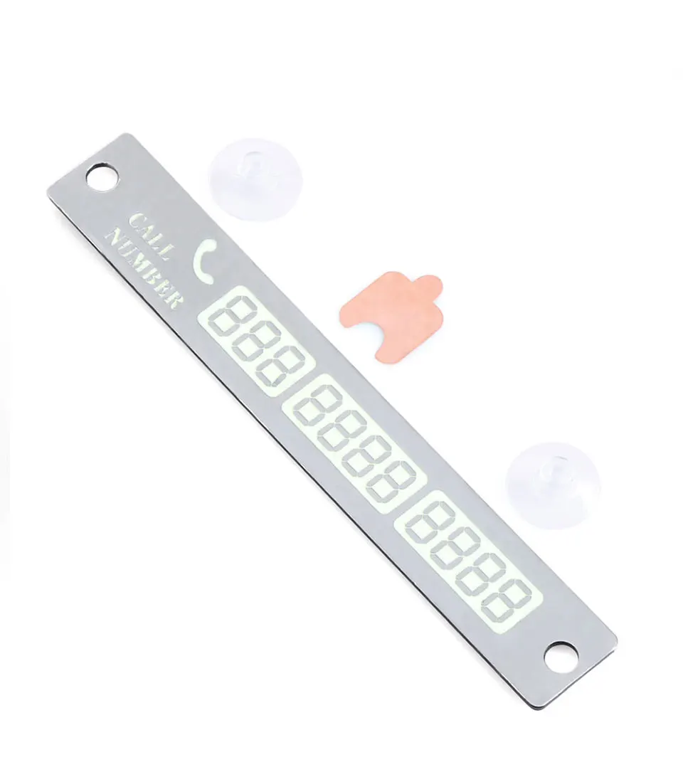 Night Light Temporary Car Parking Notification Card Telephone Number Plate Stickers Universal Auto Phone Number Card (4)