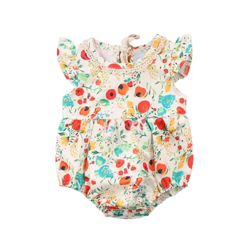 

Cute Toddler Infant Baby Girl Flying Sleeve Bodysuit Outfit Summer Clothes Set