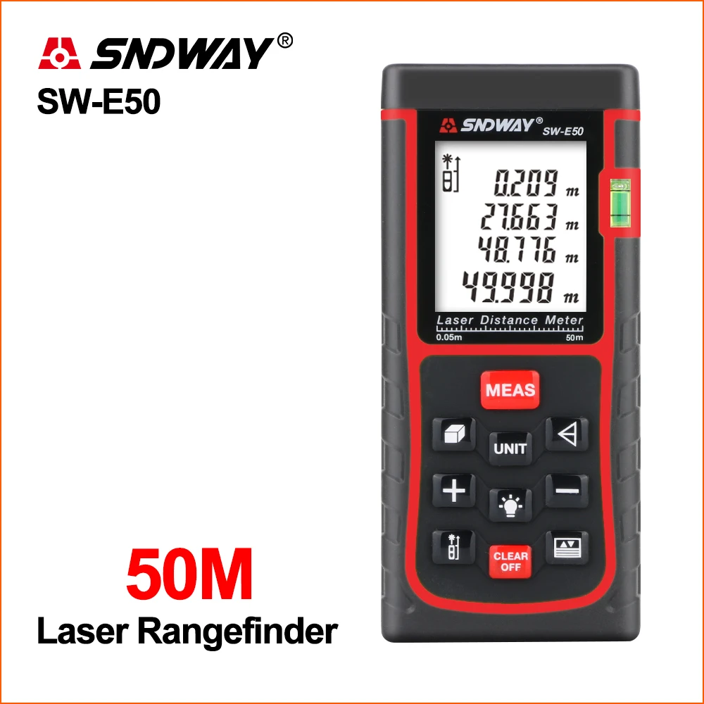 

SNDWAY Laser Rangefinder Hunting Rangefinder Range Finder Digital Mini Handheld Distance Meter SW-E50 Laser Ruler Distance Meter