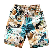 Мужские пляжные шорты с индивидуальным принтом, летние тонкие дышащие удобные повседневные мужские льняные Бермуды, M-5XL