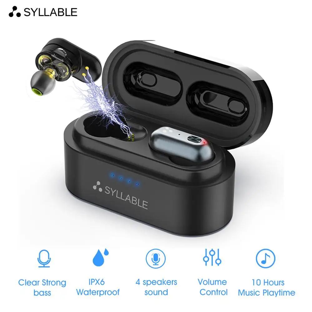 Offerte Originale SILLABA S101 QCC3020 chip bluetooth V5.0 bass auricolari senza fili auricolare di controllo di Volume di riduzione del rumore SILLABA S101