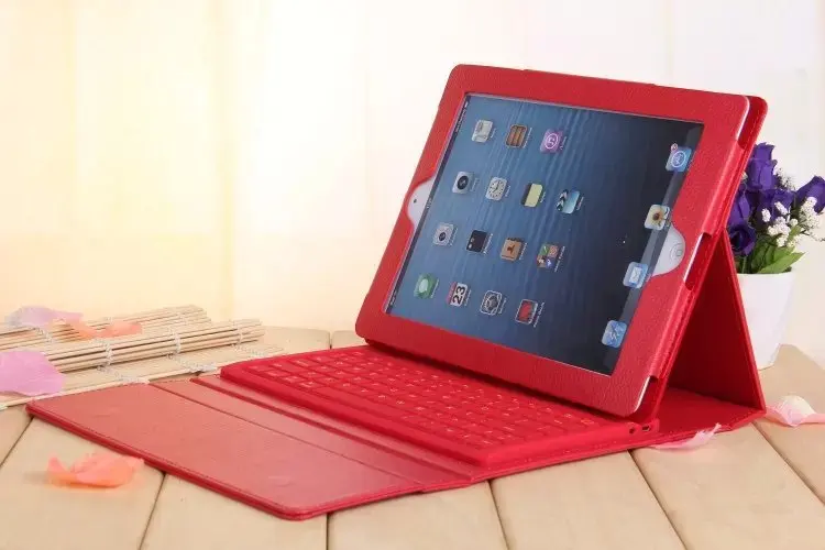 

Hot Sale Wireless Bluetooth Keyboard PU Leather Case For Apple iPad 2 3 4 9.7'' Bracket Standing Case Cover