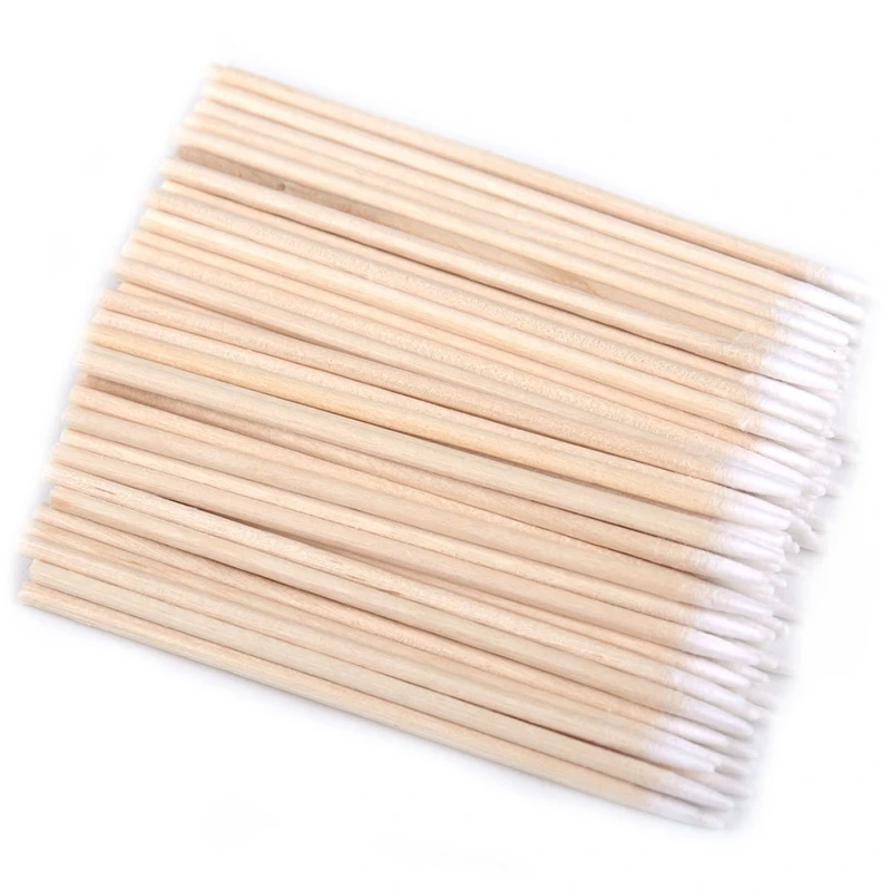 

poseida 100pcs/set Long Wooden Handle Tattoo Makeup Microblade Cotton Swab Sticks Makeup Tool