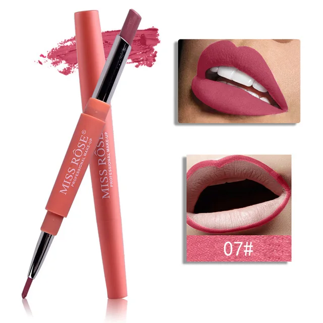 1Pcs Sexy Coral Red 20 Color Double-end Lip Makeup Lip Liner Waterproof Moisturizing Lipsticks Lasting Lip Pencil Cosmetic#02 - Цвет: 7