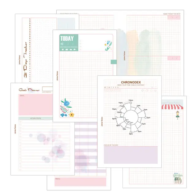 yiwi notebook spiral planner refill inner paper a5 a6 pages today day tracker planner