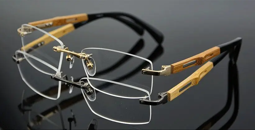 Титановая оправа для очков бамбуковые дужки очки без оправы Rx able|titanium eyeglass