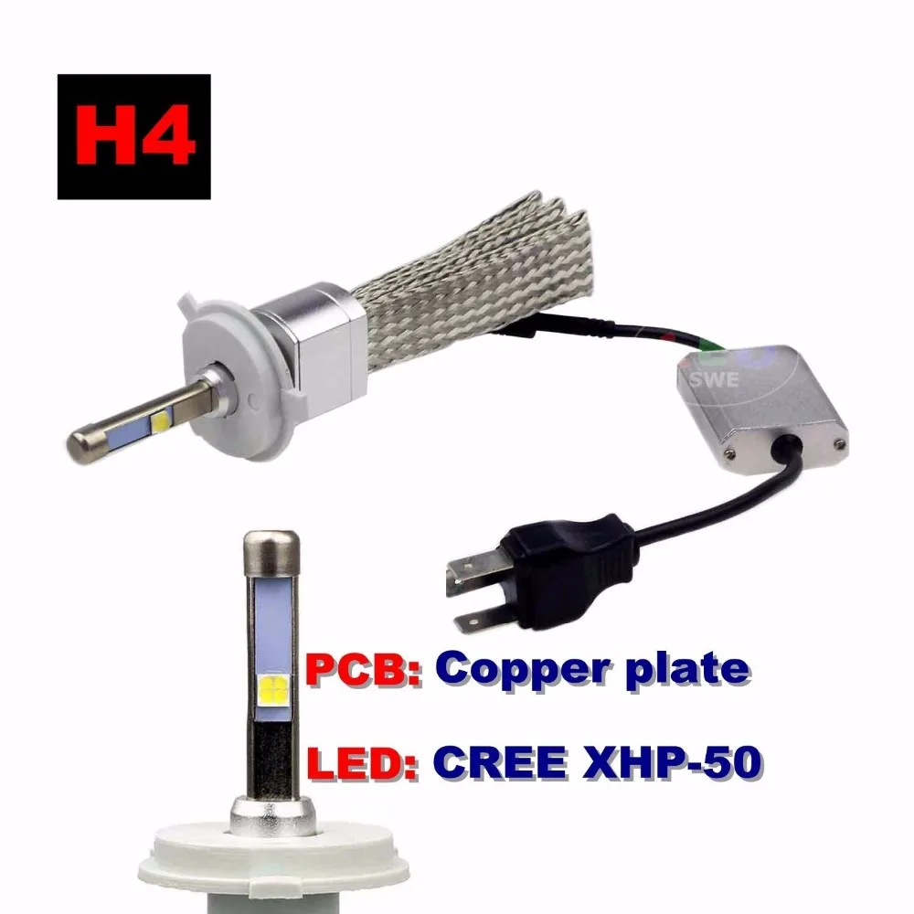 Автомобильные фары 2 шт. чипы Cree 9600lm H7 светодиодный H4 H11 9005 9006 белый для