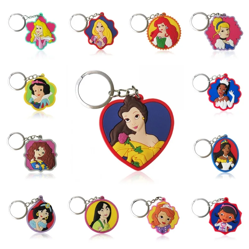 

1PCS Beautiful Girls PVC Keychain Key Chain for Girls Key Ring Charm Key Holder Fashion Trinkerts Kids Gift Party Favors