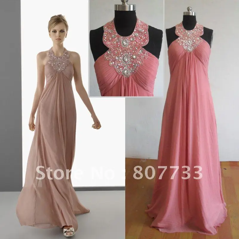 Halter Neck Chiffon Dress