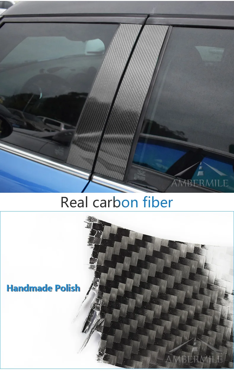Mini Cooper Countryman R60 Accessories Carbon Fiber B C Pillar Cover Trim Window Mouldings Car Protector Stickers (7)