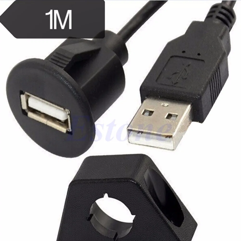 

In-Car USB 2.0 Flush Mount Socket Extension Lead Cable / Lead Adaptor / Input #1