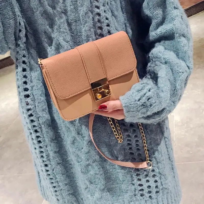 

Retro Women Matting PU Messenger Mini Shoulder Bags Girls Female Long Chain Crossbody Handbags
