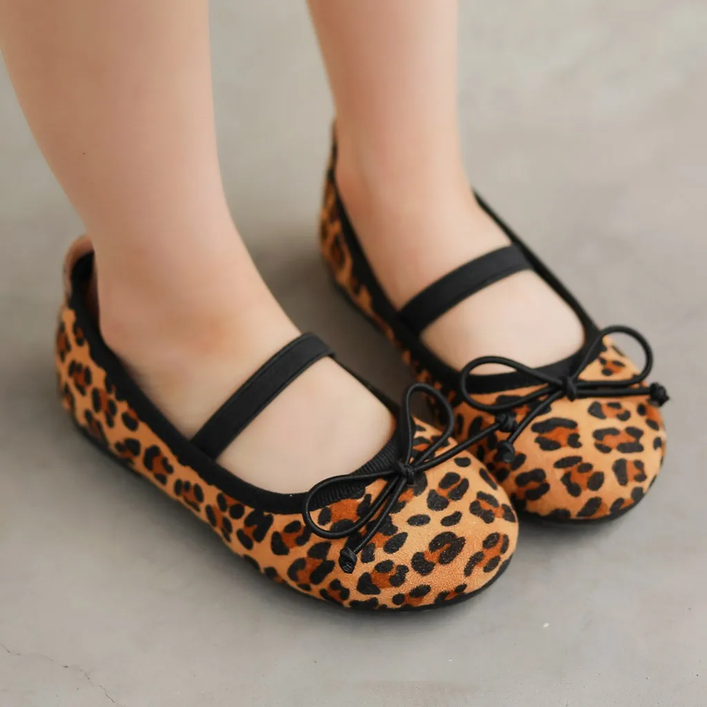 SAGACE Autumn Girls Kids Elastic Band Leopard Print Children Casual Flat School Shoes Little Girl Spring Single | Детская одежда и