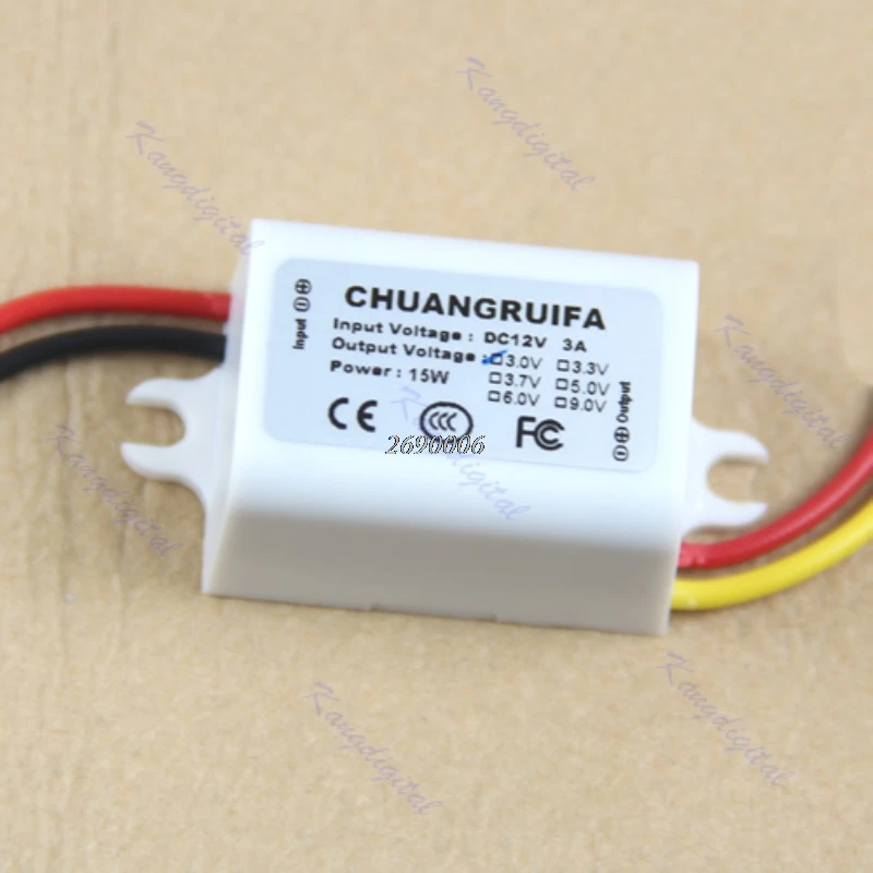 

Converter 12V Step Down To 3V 3A 15W Power Supply Module DC/DC New