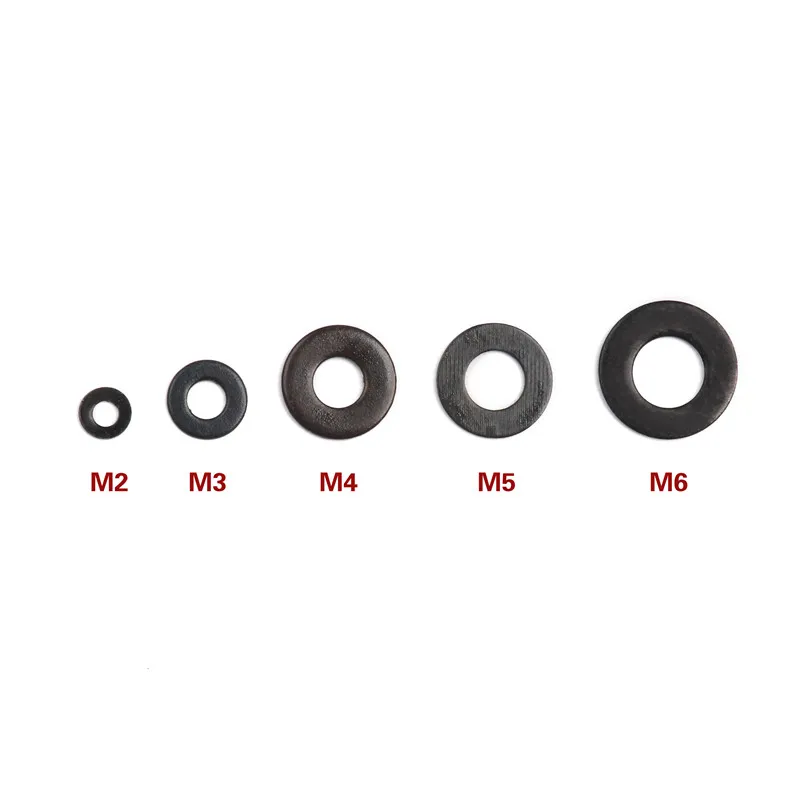 100 шт. M2/M3/M4/M5/M6/M8 плоская машина из углеродистой стали простая черная шайба