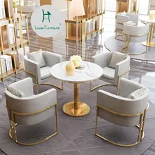 Луи Мода журнальные столы нордический мрамор круглый продаж офис переговоров и стул сочетание сети красный чай с молоком