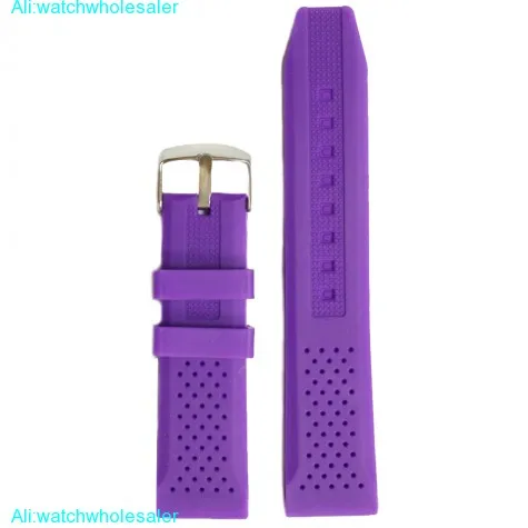 22mm Dark Voilet  Silicone Jelly Rubber Men Lady Watch Band Straps WB1051I22JB