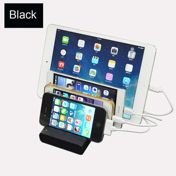 

4 Port Desktop USB Charger Multi-Function 5.1A Charging Station Dock with Stand EU AU US UK Plug For Mobile phone tablet PC