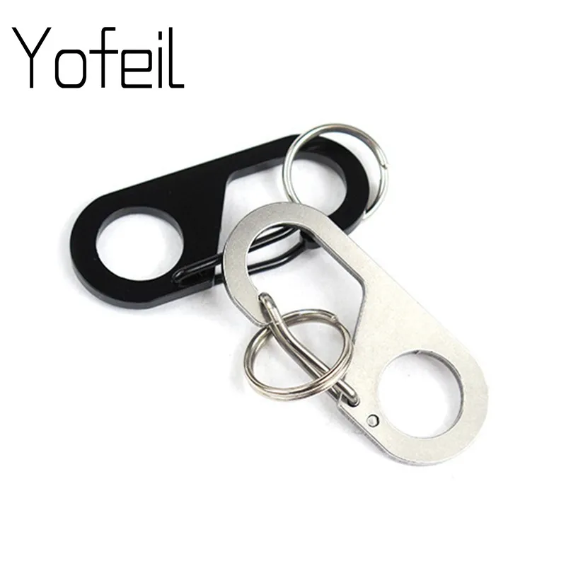 

2 Pcs/lot Creative Portable Outdoor Stainless Steel Climbing Buckle Double Round Quick Release Hook 8 Character Keychain