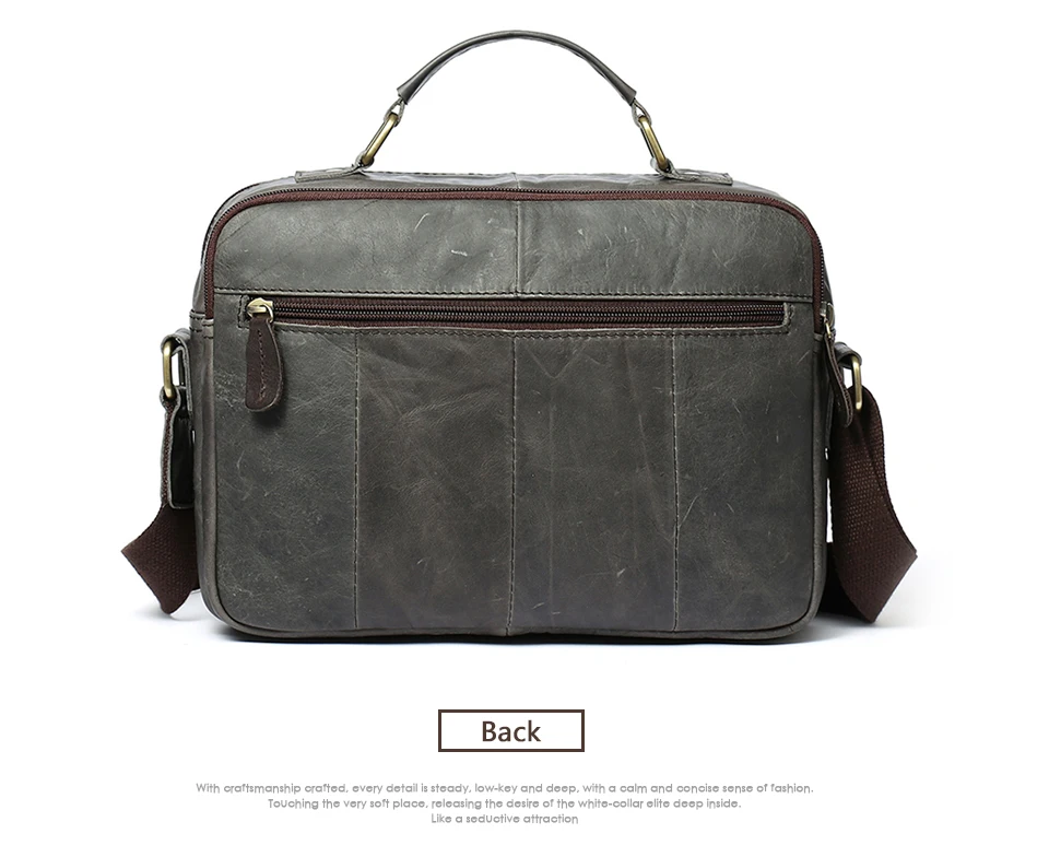 Cowhide Genuine Leather Messenger Bag Men Oil Leather Men's Shoulder Crossbody Bags Male Zipper Handbags Satchels 8320 (17)