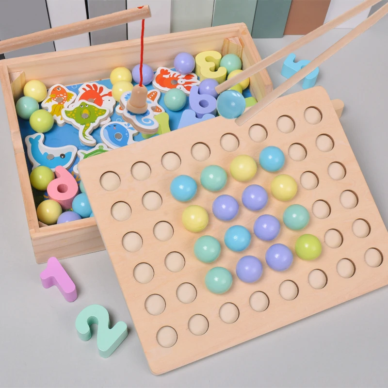 

Preschool Kids Toys Montessori Wooden Toys Clip Beads Magnetic Fishing Toys Math Learn Baby Early Educational Toys For Chilrden