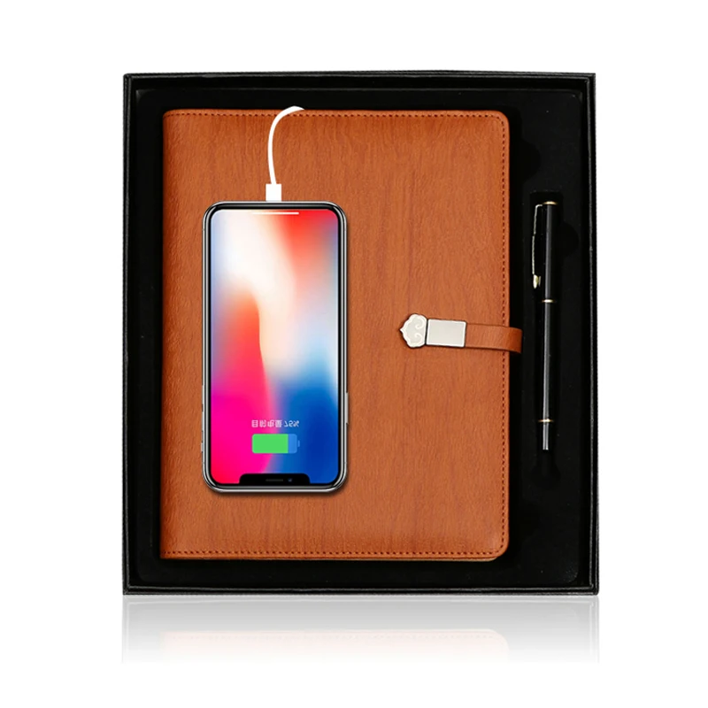 

Power Bank Multifunctional A5 Rechargeable Notebook With Udisk Removable Binder Creative Gift for Business Conference Recordbook