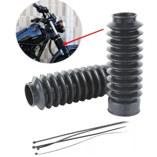 Motorcycle Black Front Rubber 49mm Fork Tubes Boots For Harley