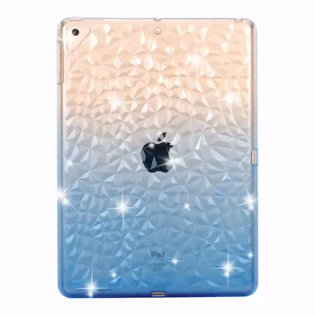 

100pcs/lot 3D Crystal Gradient Transparent TPU gel cover case for apple ipad mini 1 2 3 4 wholesale popular case cover