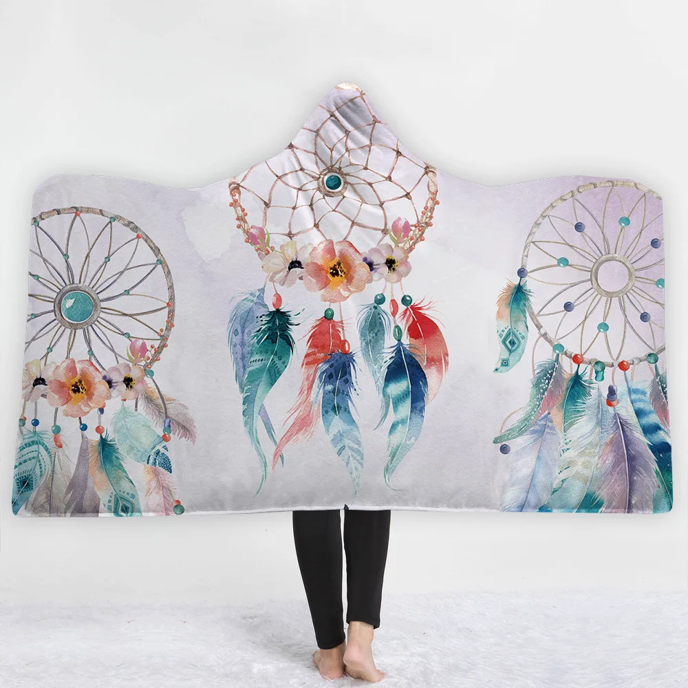 mylb Dreamcatcher Hooded Blanket for Adults Sherpa Fleece ...