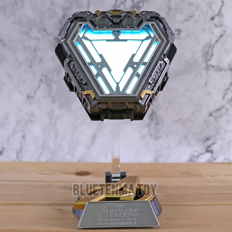 

1:1 scale Iron Man Arc Reactor Mark 50 MK50 Nano Suit Armor LED Light Figure Model Toys Wearable light on the body