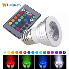 Lumiparty RGB Точечный светильник s E27 AC 110-240v RGB светодиодный 3 Вт 7 цветов Изменение лампа светильник лампочка+ ИК-пульт дистанционного управления с 24-мя клавишами Управление