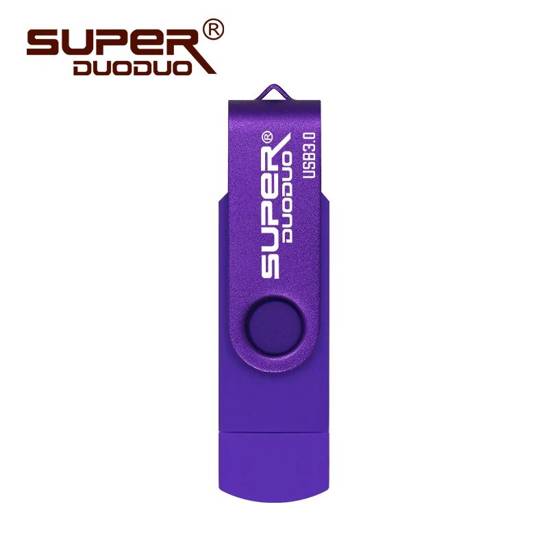 Новые стили OTG USB 3,0 USB флеш-накопители флеш-накопитель для системы Android 8 ГБ 16 ГБ 32 ГБ 64 Гб 128 Гб внешний накопитель 2 в 1 флешка - Цвет: 3.0 purple