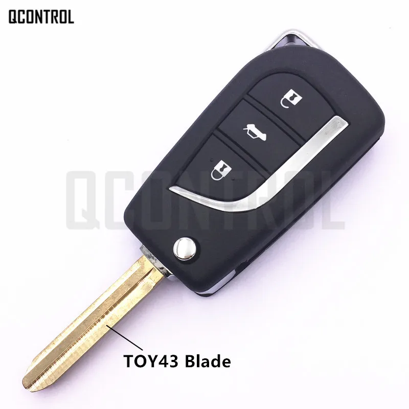 QCONTROL обновленный дистанционный ключ 315 МГц для Toyota Camry Corolla Prado RAV4 Vios Yaris 3 кнопки с лезвием TOY43