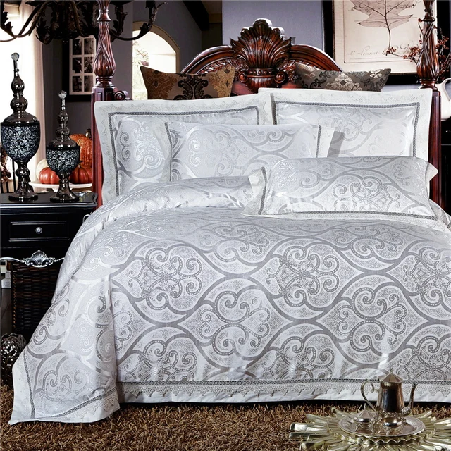 high quality white modal cotton jacquard bedding set lace edge duvet 70 modal 30 cotton sheets