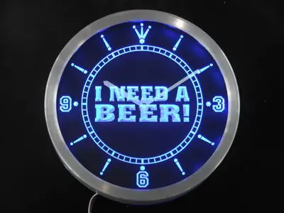 

nc0409 I Need a Beer Bar Pub Club Neon Sign LED Wall Clock