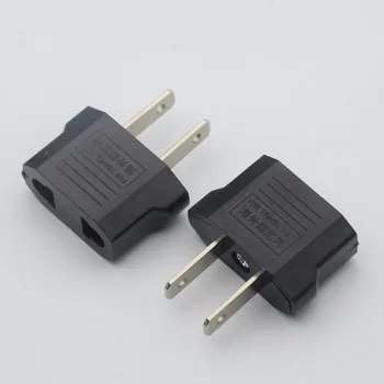 

US Outlet Socket Power Adapter EU to US Changeover Plug Electric Travel AC Adaptor Converter Round to Flat Charger Convertor