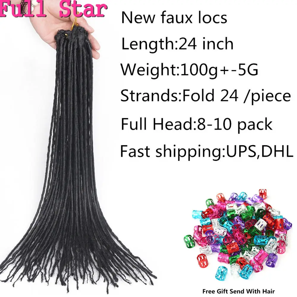Full Star Thick goddess Blonde Faux Locs Crochet Hair Braids Synthetic Hair 1 pack 22 inch Fold 24 strands 100 g Grey Black Hair Full Star Thick goddess Blonde Faux Locs Crochet Hair Braids Synthetic Hair 1 pack 22 inch Fold 24 strands 100 g Grey Black Hair