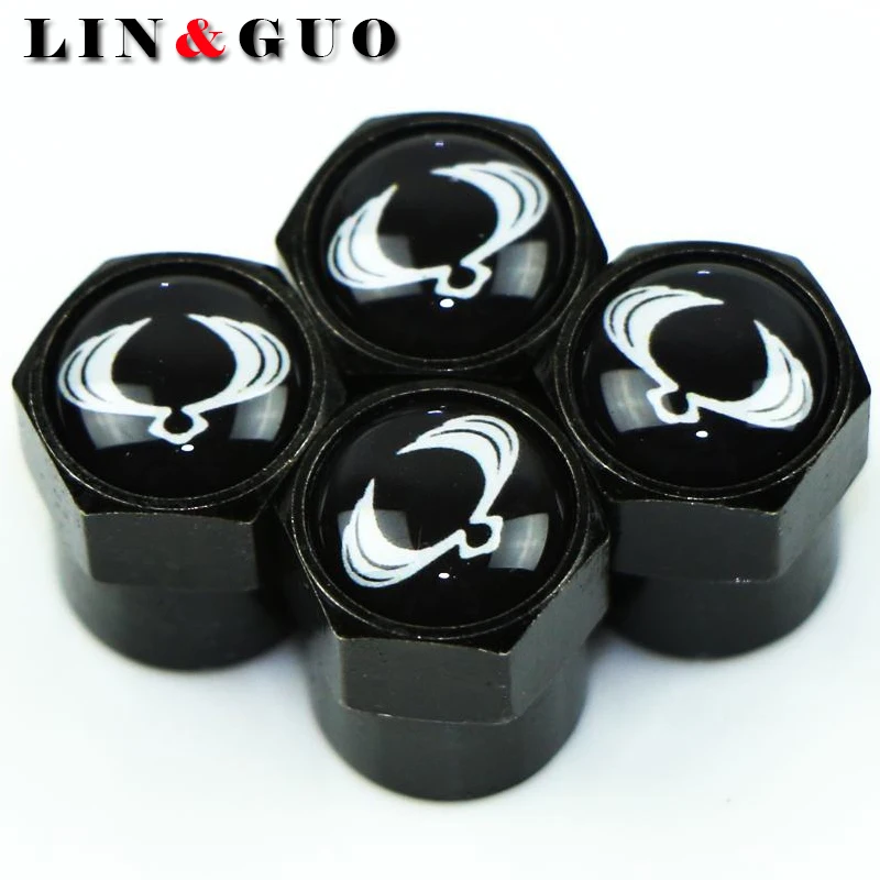 

4pcs Carbon black New Style Car Badge Wheel Tire Valve Cap Tyre Dust Cap For Ssangyong kyron rexton korando actyon Accessories