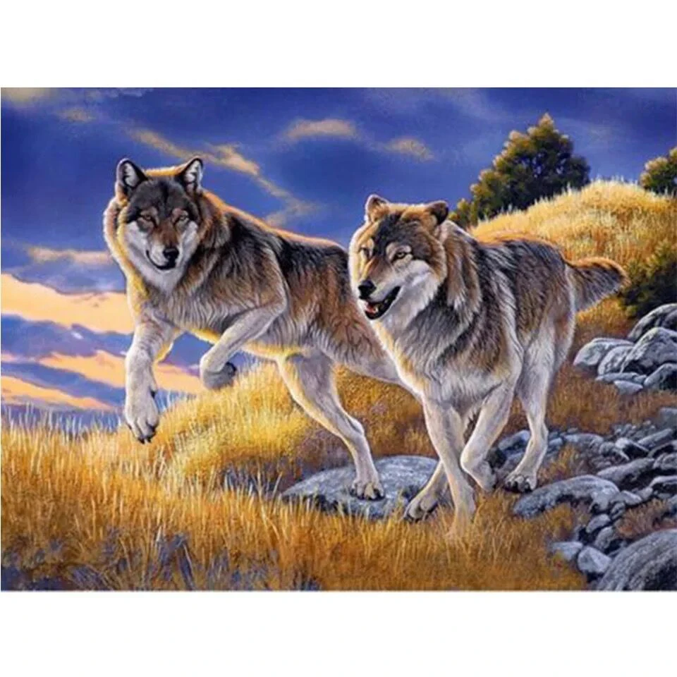 

5d diamond painting Animal Wolf Landscape Painting Diamond rhinestones Cross stitch Home Decor Christmas gift