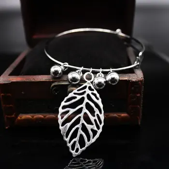 

ALX 001 new European style of ancient svalloy leaf pendant jewelry bracelet bracelets factory direct foreign trade