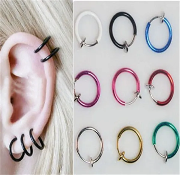 Серьги кольца для пирсинга 2 шт. 10 х13 мм|clip on piercing|ear clip onpiercing nombril |