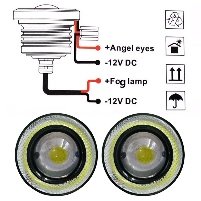 FLYCAR 2 قطعة للماء العارض LED الضباب ضوء هالو عيون الملاك 64 مللي متر 76 مللي متر 89 مللي متر النهار تشغيل ضوء DRL 12 V الضباب مصباح ل BMW FLYCAR 2 قطعة للماء العارض LED الضباب ضوء هالو عيون الملاك 64 مللي متر 76 مللي متر 89 مللي متر النهار تشغيل ضوء DRL 12 V الضباب مصباح ل BMW