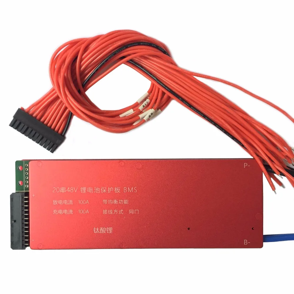 

LTO Battery BMS 20S 48V 80A 100A 200A Lithium Titanate Battery Circuit Protection Board BMS PCM for LTO Battery Pack Same Port
